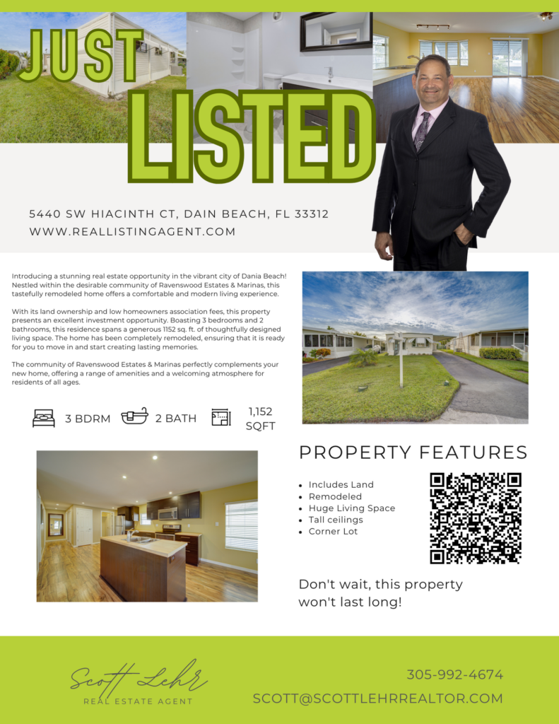 Just Listed in Dania Beach 3/2 includes land